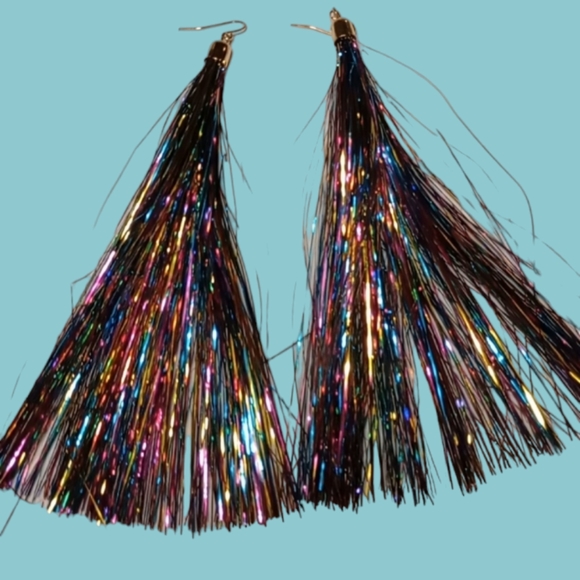 Jewelry - COLORFUL TINSEL EARRINGS